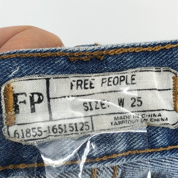 Free People low rise distressed flared a-line cut denim short shorts size 25 - Picture 4 of 16